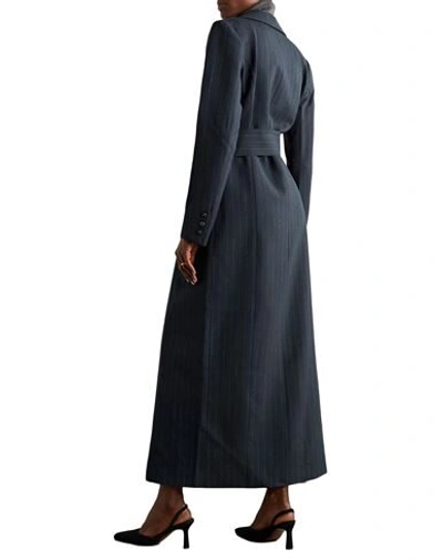 Shop Anna Quan Overcoats In Dark Blue