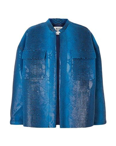 Shop Maisie Wilen Woman Overcoat & Trench Coat Azure Size Onesize Pvc - Polyvinyl Chloride In Blue