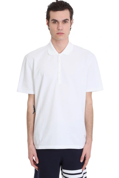 Shop Thom Browne Polo In White Cotton