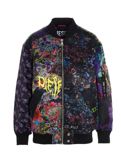 Shop Diesel Jacket In Multicolor