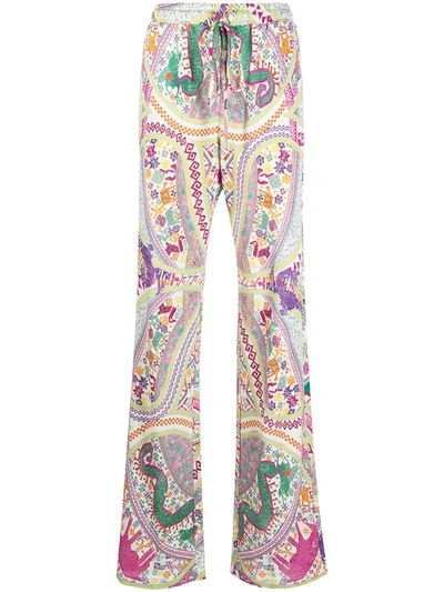 Shop Etro Paisley-print Trousers In Pink