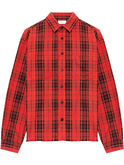 Shop John Elliott Plaid-check Print Shirt In Red