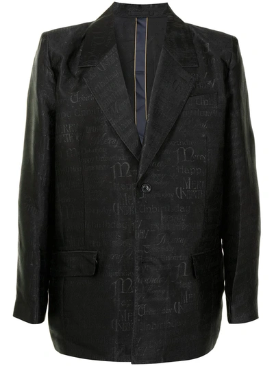 Shop Doublet Jacquard-patterned Single-breasted Blazer In Black