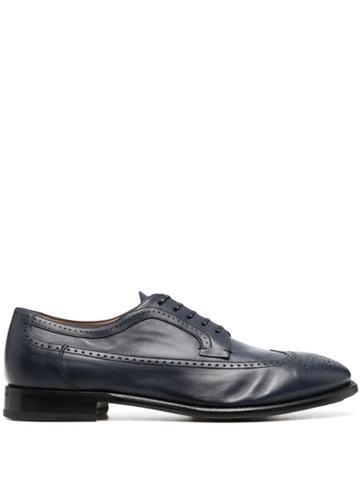 Shop Silvano Sassetti Leather Lace-up Brogues In Blue