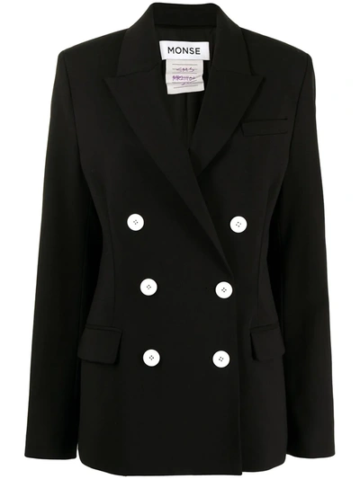Shop Monse Double-breasted Cape Blazer In Black