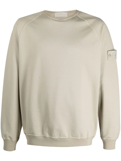 STONE ISLAND LOGO-PATCH COTTON SWEATSHIRT 