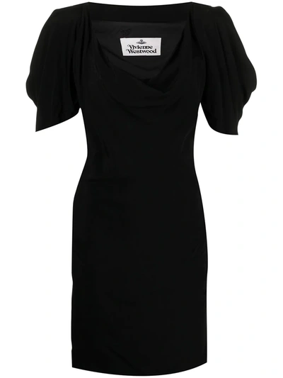 Shop Vivienne Westwood Anglomania Puff Sleeve Dress In Black