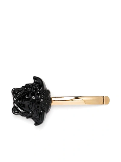 Shop Versace Medusa Head Hairclip In Gold