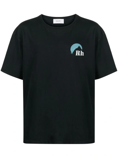 Shop Rhude Sundry Logo Print T-shirt In Black