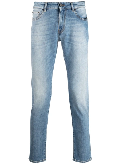 Shop Pt01 Low-rise Slim-cut Jeans In Blue
