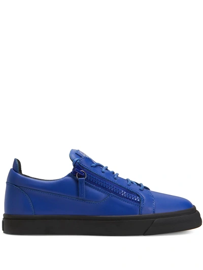 Shop Giuseppe Zanotti Frankie Low-top Sneakers In Blue