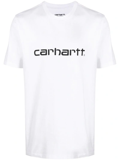 Shop Carhartt Logo-print T-shirt In White