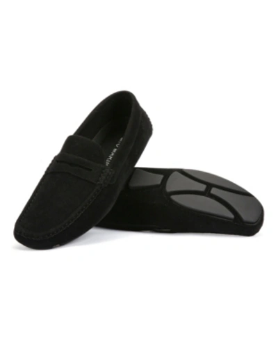 Shop Mio Marino Men's Suede Loafers In Black
