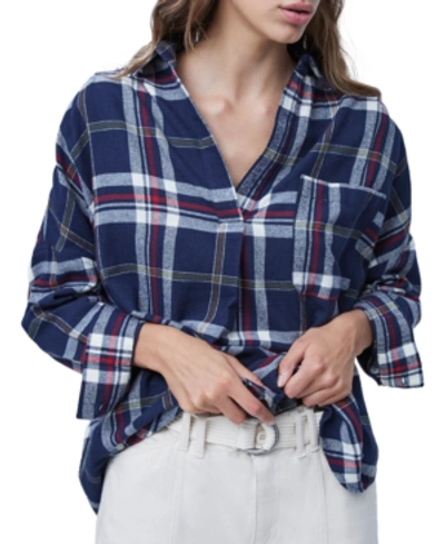 Shop French Connection Stacci Cotton Plaid Shirt In Multi Check Stacci