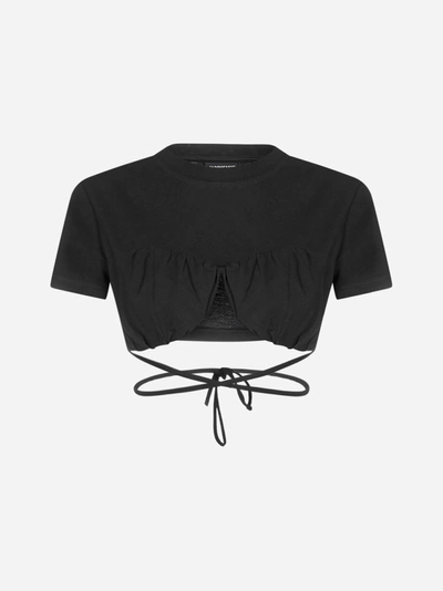 Shop Jacquemus Baci Cotton Crop Top