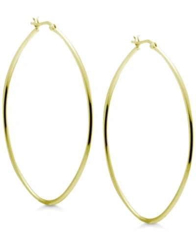 Shop Essentials Oval 3" Extra Large Hoop Earrings In Silver-plate In Gold