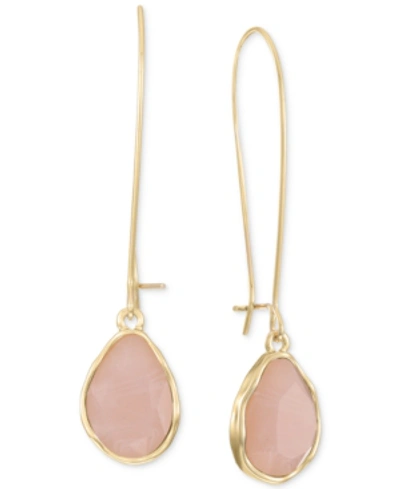 Shop Style & Co Stone Linear Drop Earrings, Created For Macy's In Dusty Pink