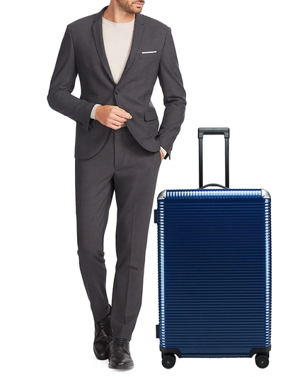 Shop Fpm Men's Bank Light Check-in Spinner Suitcase In Indigo Blue