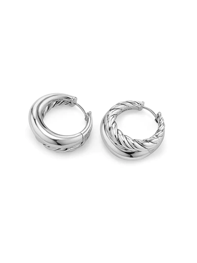 Shop David Yurman Women's Pure Form Hoop Earrings In Silver