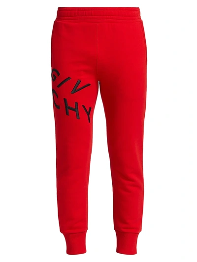 Shop Givenchy Refracted Logo Joggers In Red Black