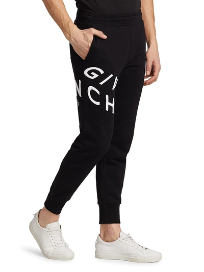 Shop Givenchy Men's Refracted Logo Joggers In Black White