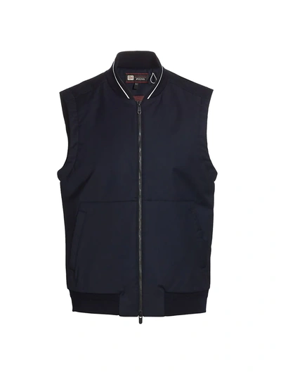 Shop Z Zegna Wool-blend Vest In Dark Blue