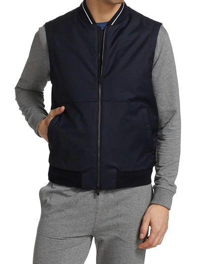Shop Z Zegna Wool-blend Vest In Dark Blue