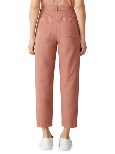 Shop Eileen Fisher High-waist Tapered Ankle Pants In White