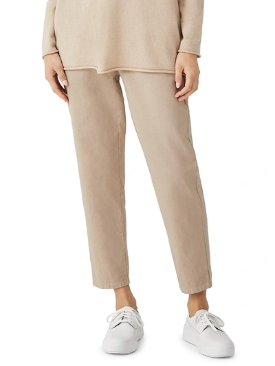 Shop Eileen Fisher High-waist Tapered Ankle Pants In Clay
