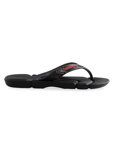 Shop Havaianas Men's Power 2.0 Rubber Flip Flops In Black