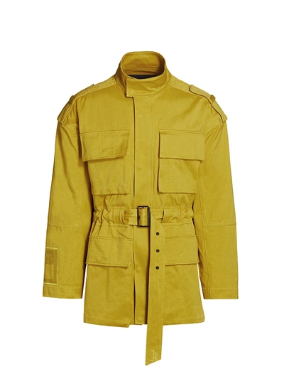 Shop A-cold-wall* Painted Cotton Jacket In Yellow