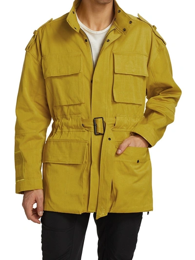 Shop A-cold-wall* Painted Cotton Jacket In Yellow