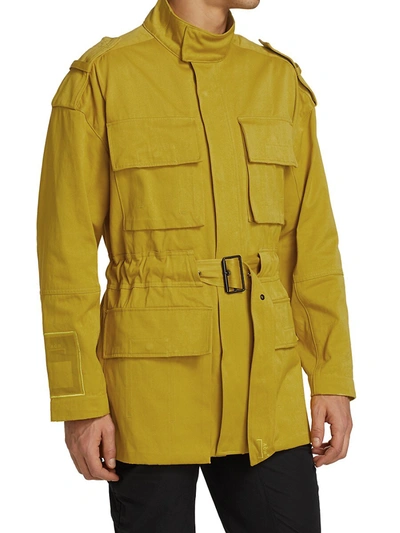 Shop A-cold-wall* Painted Cotton Jacket In Yellow