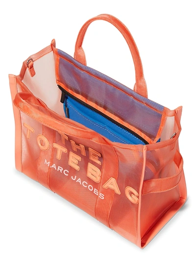 Shop The Marc Jacobs Small Traveler Mesh Tote In Fusion Coral