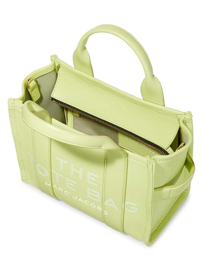 Shop The Marc Jacobs Women's Mini Traveler Leather Tote In Green