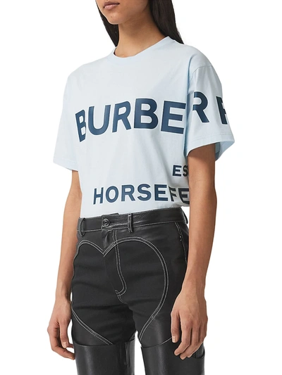 Burberry Carrick Horseferry Print Cotton Oversized T-shirt In Pale 