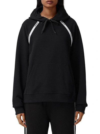 Shop Burberry Poulter Tape Hoodie In Black