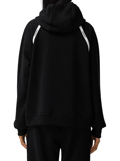 Shop Burberry Poulter Tape Hoodie In Black