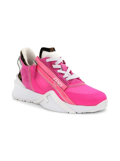 Shop Fendi Women's Flow Mid-top Sneakers In Pink