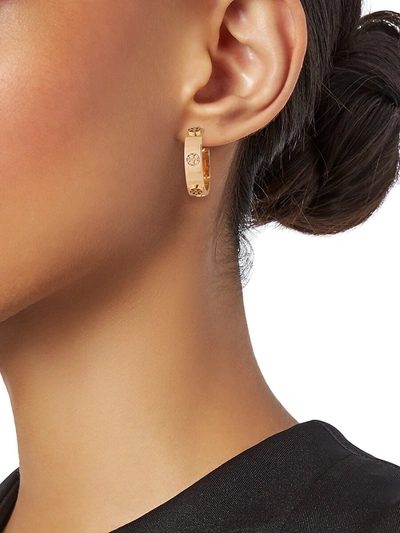 Shop Tory Burch Women's Miller Goldtone Hoop Earrings In Tory Gold