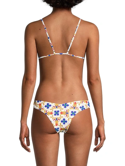 Shop Weworewhat Delilah Tile-print Bikini Bottom In Pearl Multi