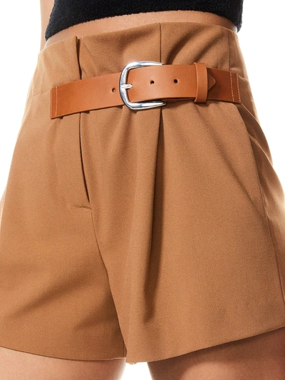 Shop Alice And Olivia Adelina Tag Belt Shorts In Camel