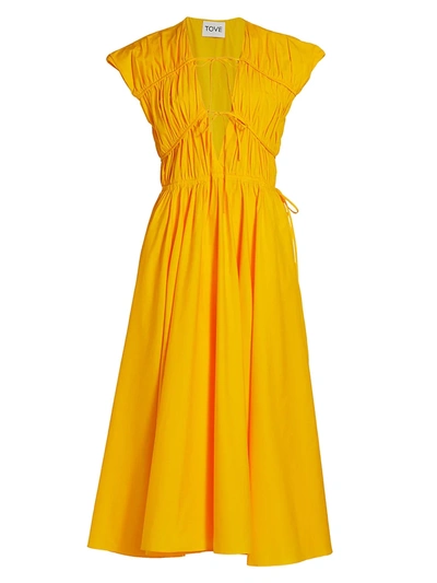 Shop Tove Ceres Midi Dress In Marigold