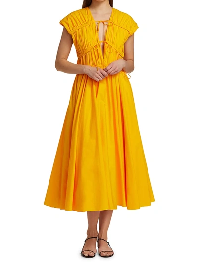 Shop Tove Ceres Midi Dress In Marigold
