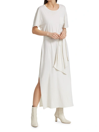 Shop Jonathan Simkhai Standard Sara Cotton Jersey T-shirt Dress In White