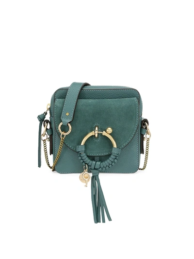 Shop See By Chloé Mini Joan Suede & Leather Crossbody Bag In Hazy Pine