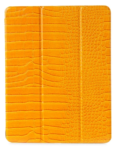 Shop Chic Geeks Crocodile-embossed 12.9-inch Ipad Pro Case In Canary