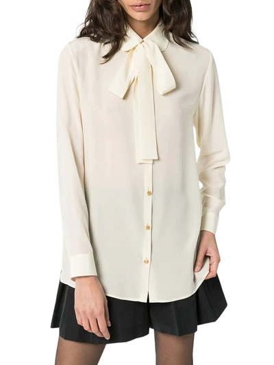 Shop Gucci Bow Shirt In White