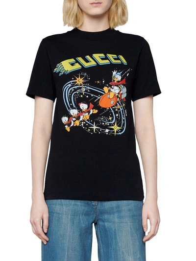 Shop Gucci T-shirt Donald Duck Disney X  In Black