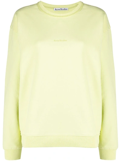 Shop Acne Studios Logo-print Sweatshirt In Yellow